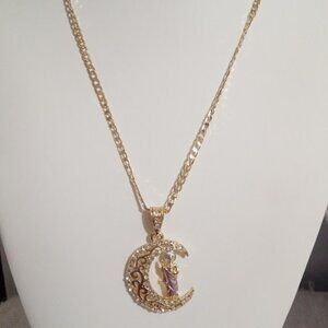 Saint jude moon necklace
